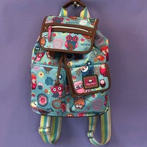 Lily Bloom Owl Floral Hobo Travel Book Backpack